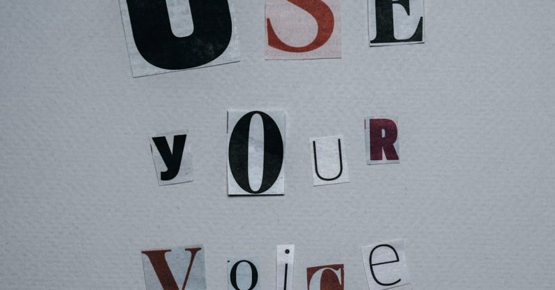 PPC Campaigns - Use Your Voice inscription on gray background